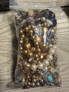 Mixed Costume Jewelry Lot in Gold, Pearl & Turquoise Tones